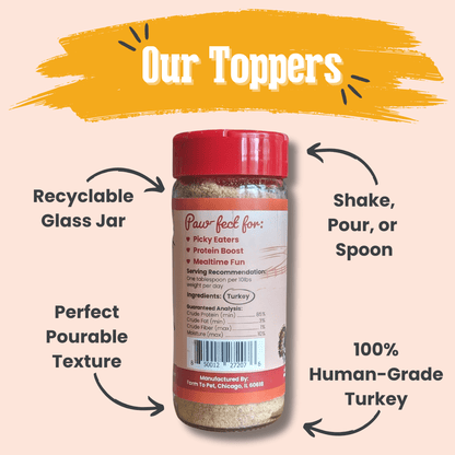 Treat Topper Turkey Dog Food Topper | Healthy Meal Supplement for Dogs - Doot's Pet LLC Collars For A Cause