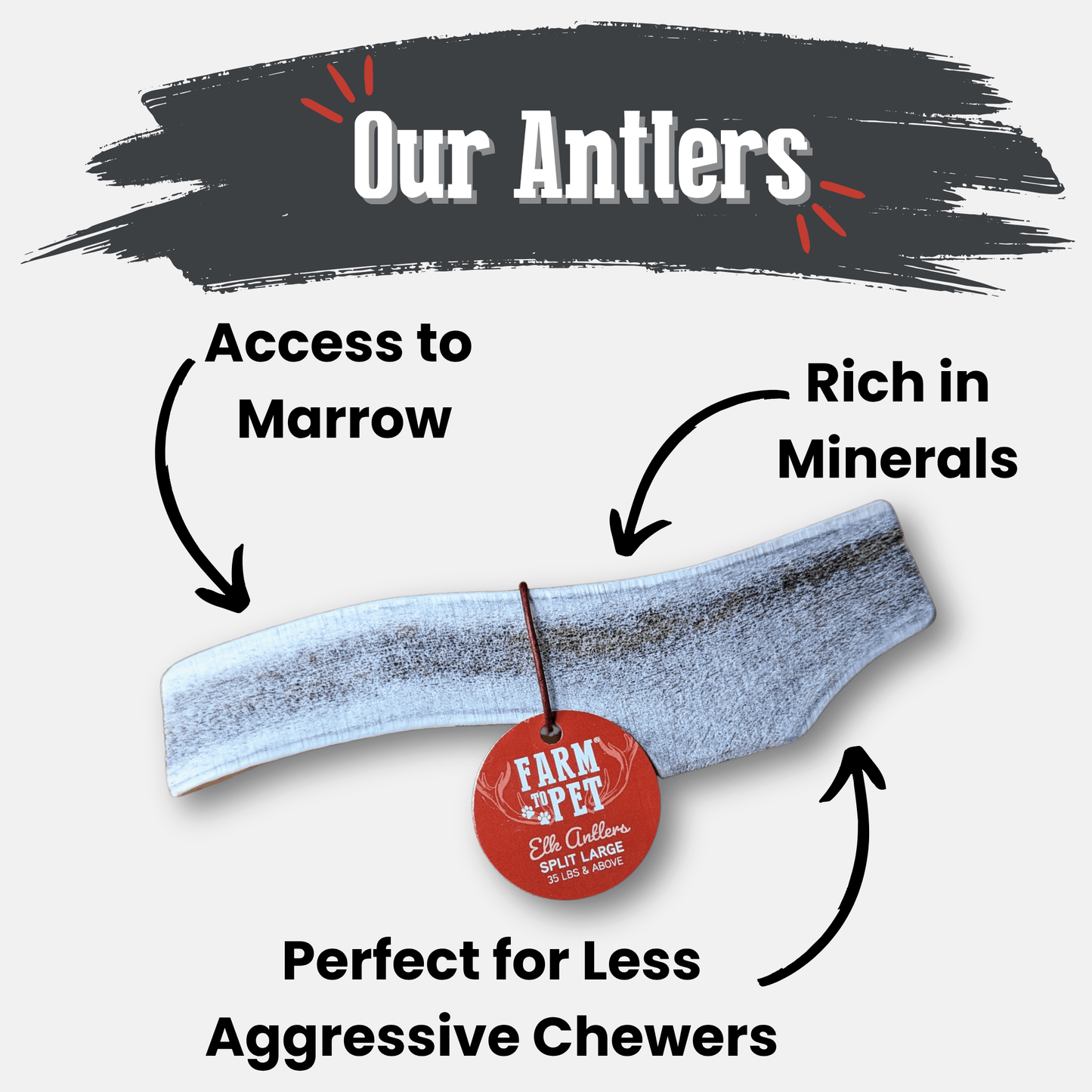 Elk Antler Dog Chews | All-Natural Whole and Split Elk Antler Chews for Dogs - Doot's Pet LLC Collars For A Cause