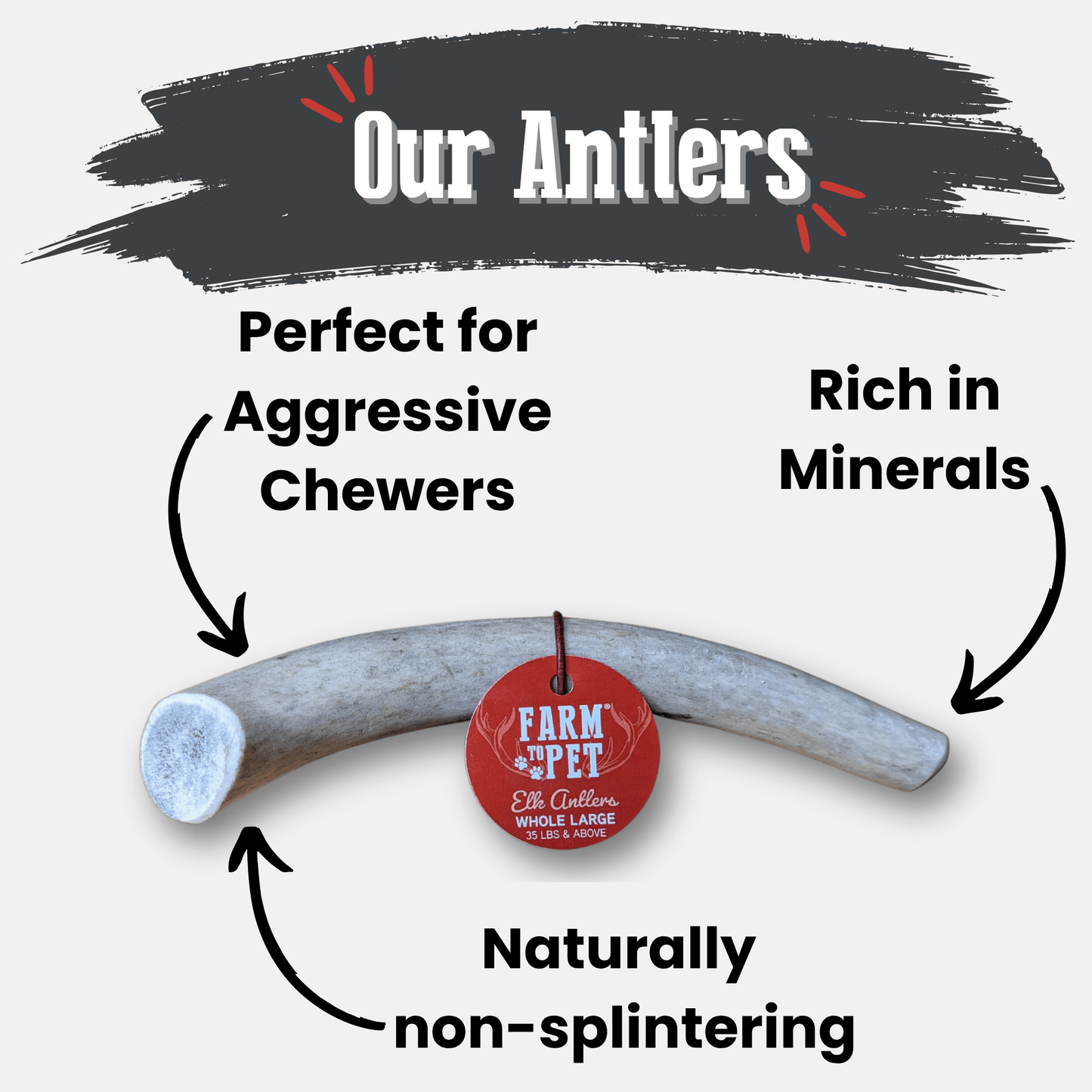 Elk Antler Dog Chews | All-Natural Whole and Split Elk Antler Chews for Dogs - Doot's Pet LLC Collars For A Cause