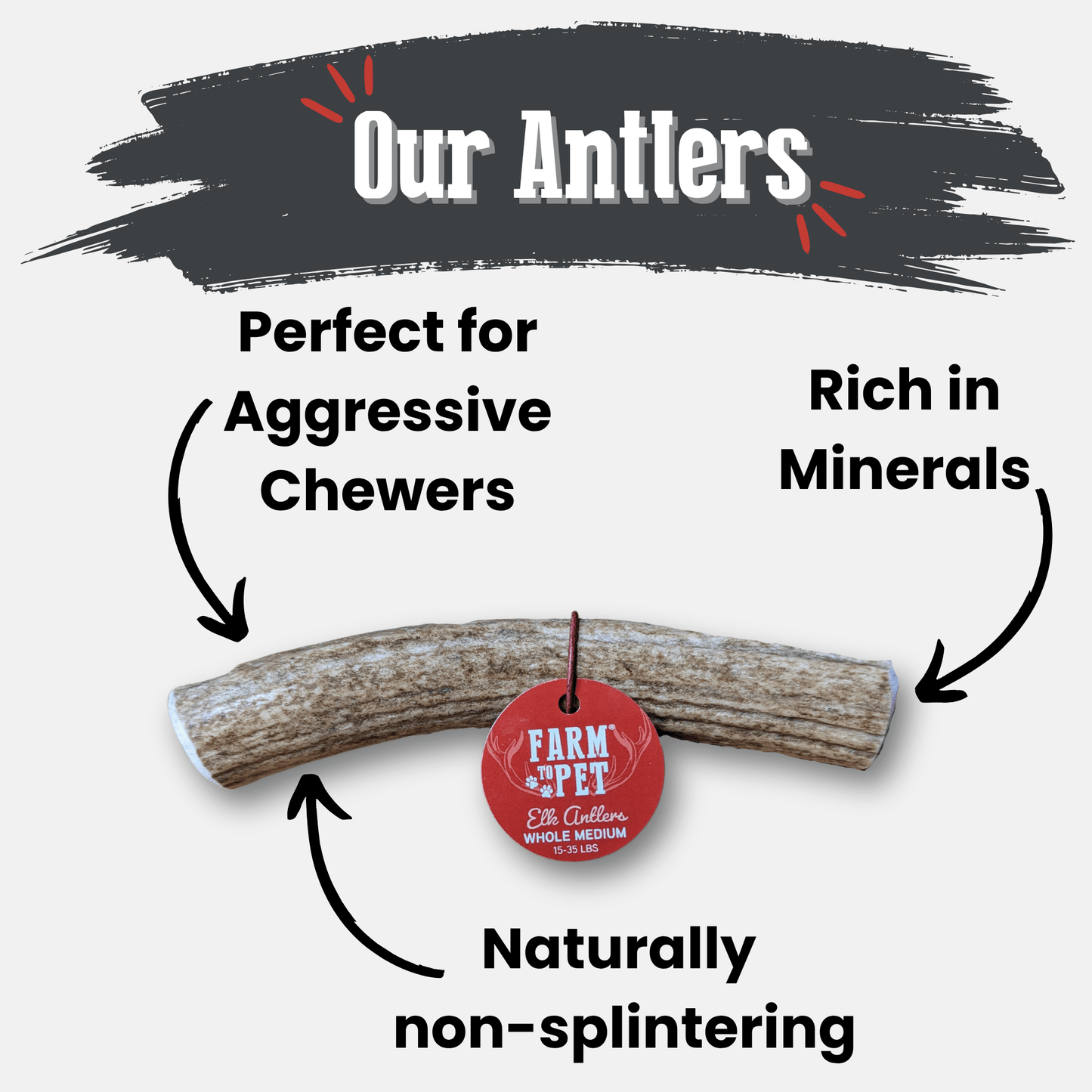Elk Antler Dog Chews | All-Natural Whole and Split Elk Antler Chews for Dogs - Doot's Pet LLC Collars For A Cause