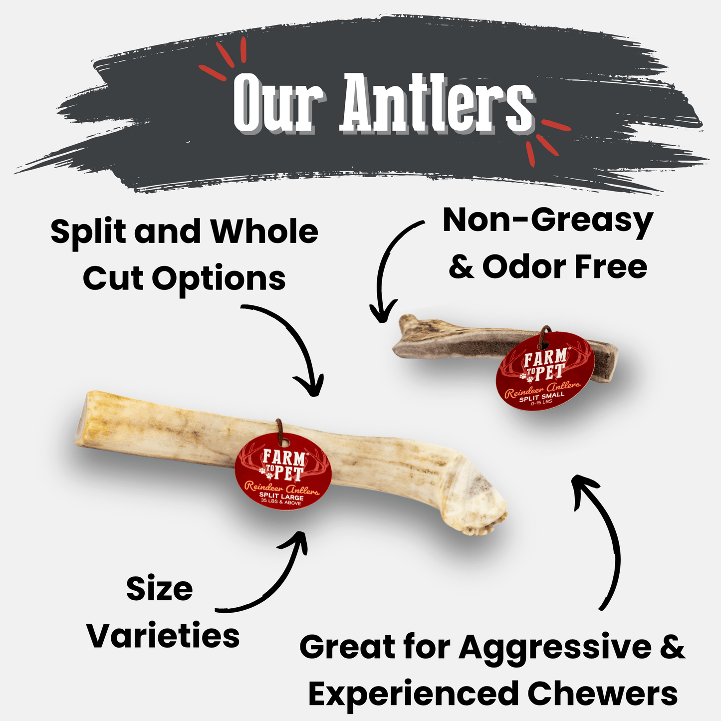 Reindeer Antler Dog Chews | Organic Chews for Dogs - Doot's Pet LLC Collars For A Cause