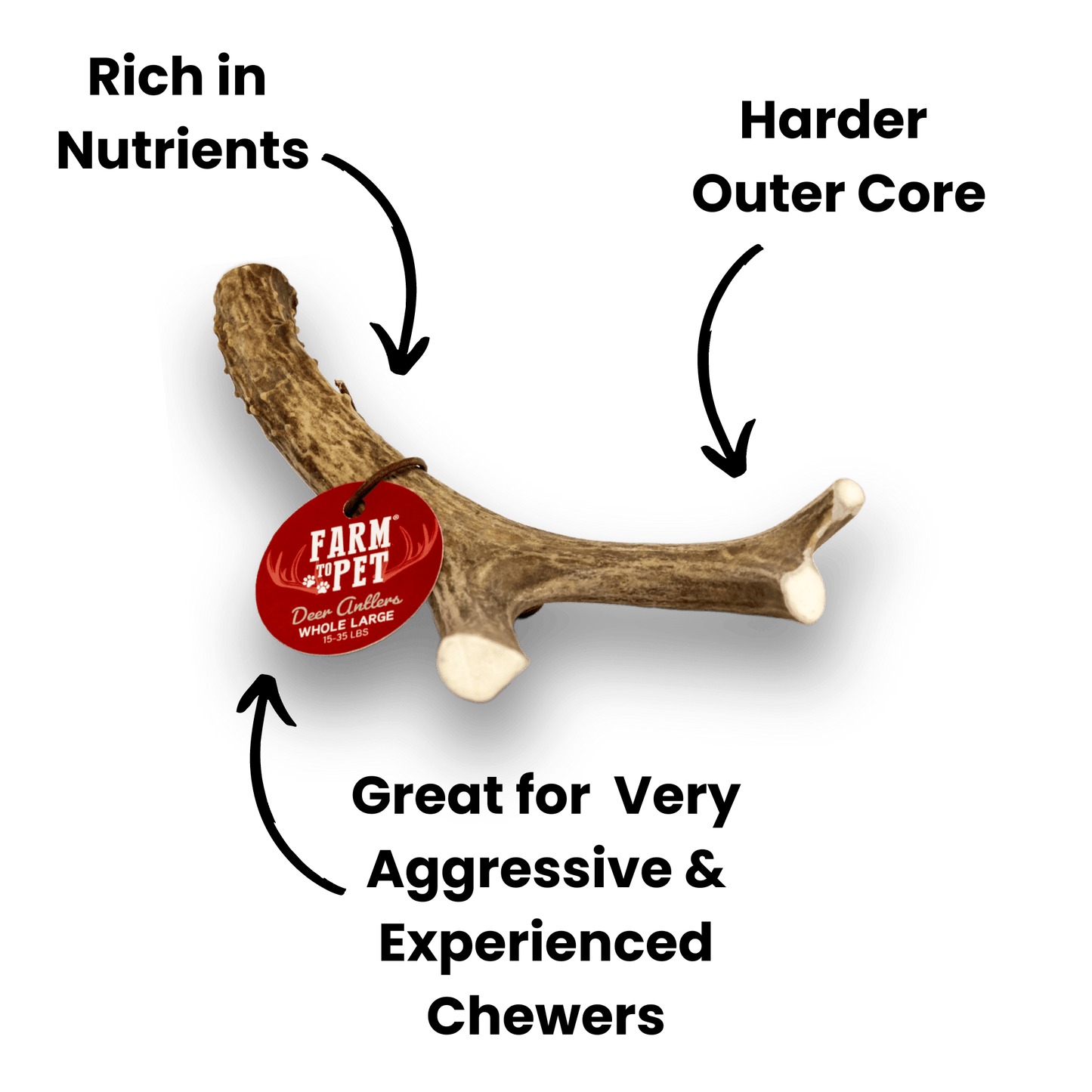 DEER ANTLER DOG CHEWS | ORGANIC CHEW FOR LARGE DOGS