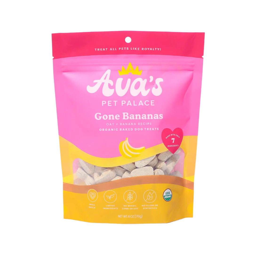 Ava's Pet Palace Organic Oven Baked Dog Treats - Gone Bananas (6 oz) / 2-Pack - Doot's Pet LLC Collars For A Cause