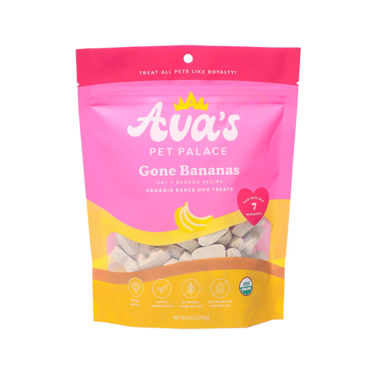 Ava's Pet Palace Organic Oven Baked Dog Treats - Gone Bananas (6 oz) / 2-Pack - Doot's Pet LLC Collars For A Cause