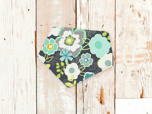 "Grey Flowers" Dog Bandana