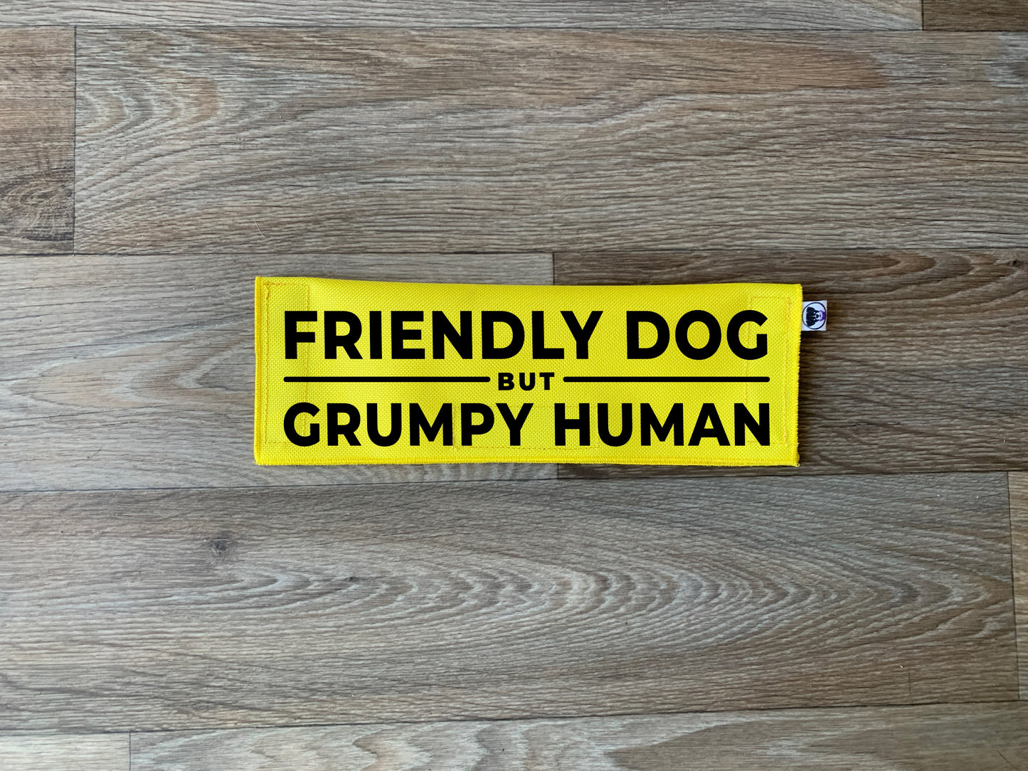 Friendly Dog but Grumpy Human Leash Flag