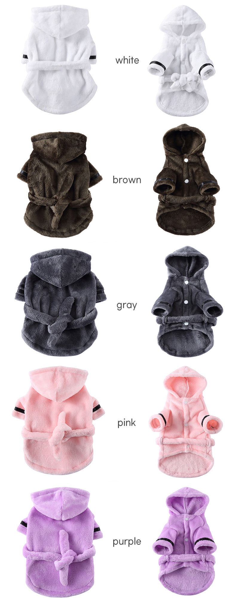 Luxury Soft Pet Dog Puppy Hooded Bathrobe