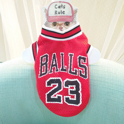 Mesh Basketball Uniform Jersey for Dog Cat Pet