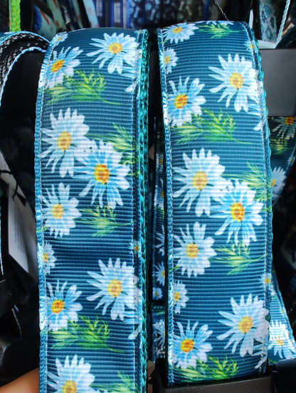 Watercolor Flowers Green Nylon Dog Collar MD, LG, XL, Leash - Doot's Pet LLC Collars For A Cause