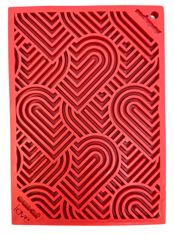 Love eMat - Enrichment Lick Mat for Dogs and Cats| Heart Design | SodaPup - Doot's Pet LLC Collars For A Cause