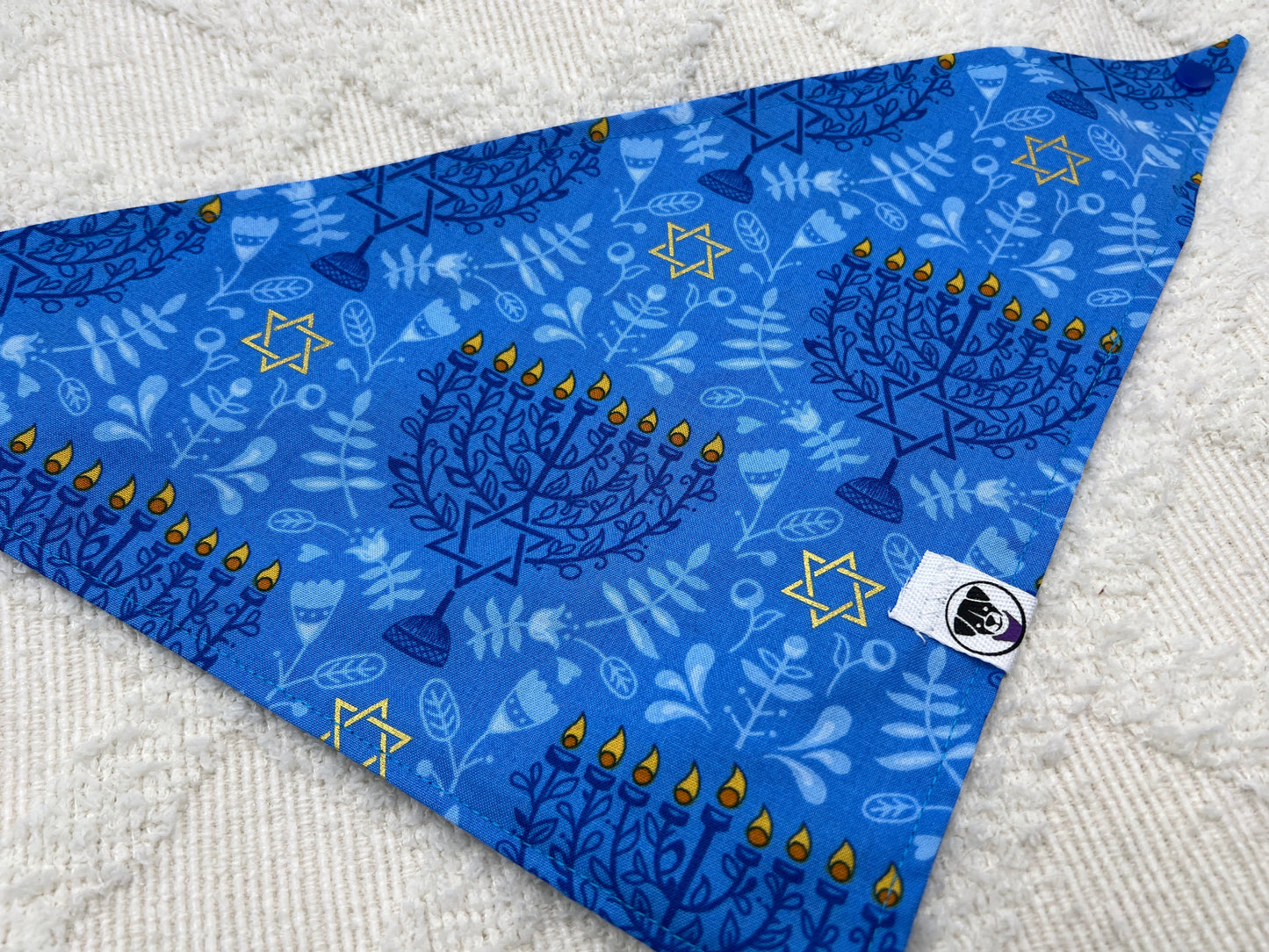 Hanukkah Menorah Light Blue Bandana