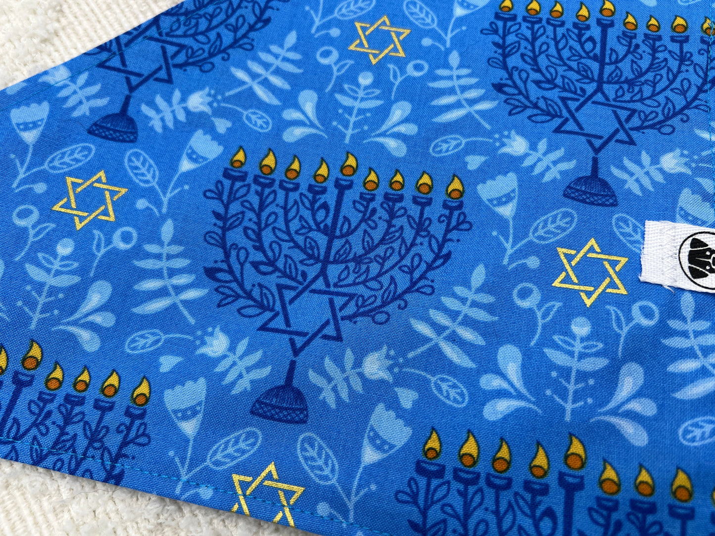 Hanukkah Menorah Light Blue Bandana