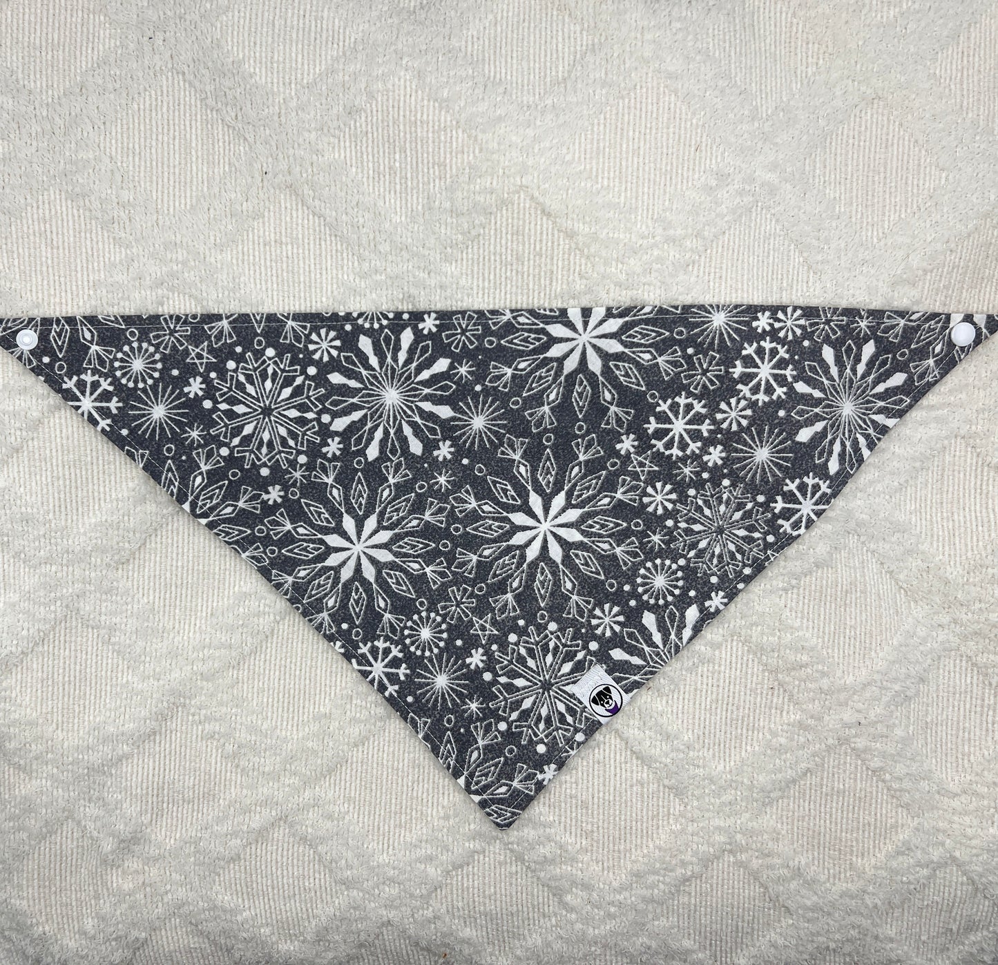 Grey Winter Snowflakes  Bandana