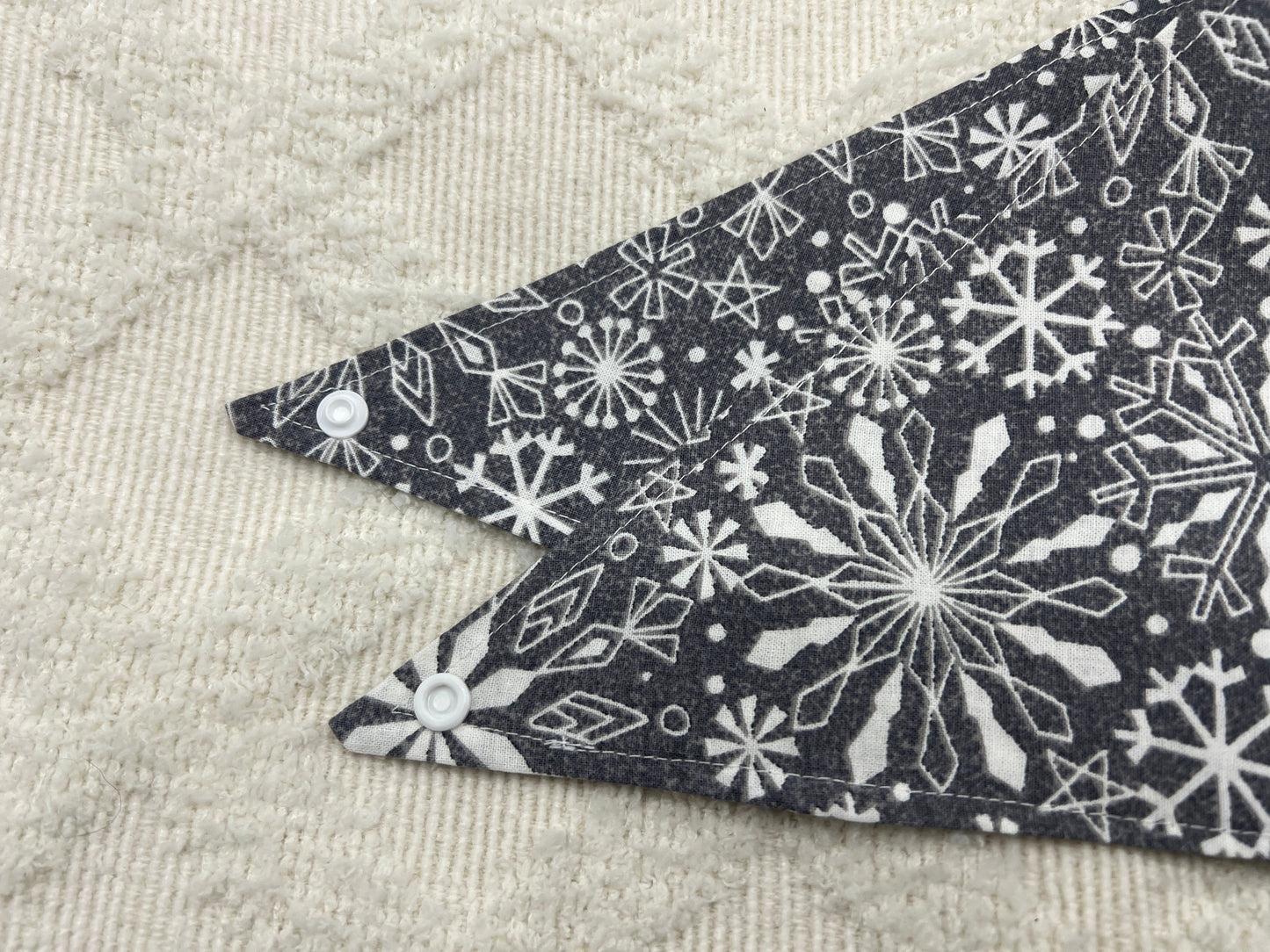 Grey Winter Snowflakes  Bandana