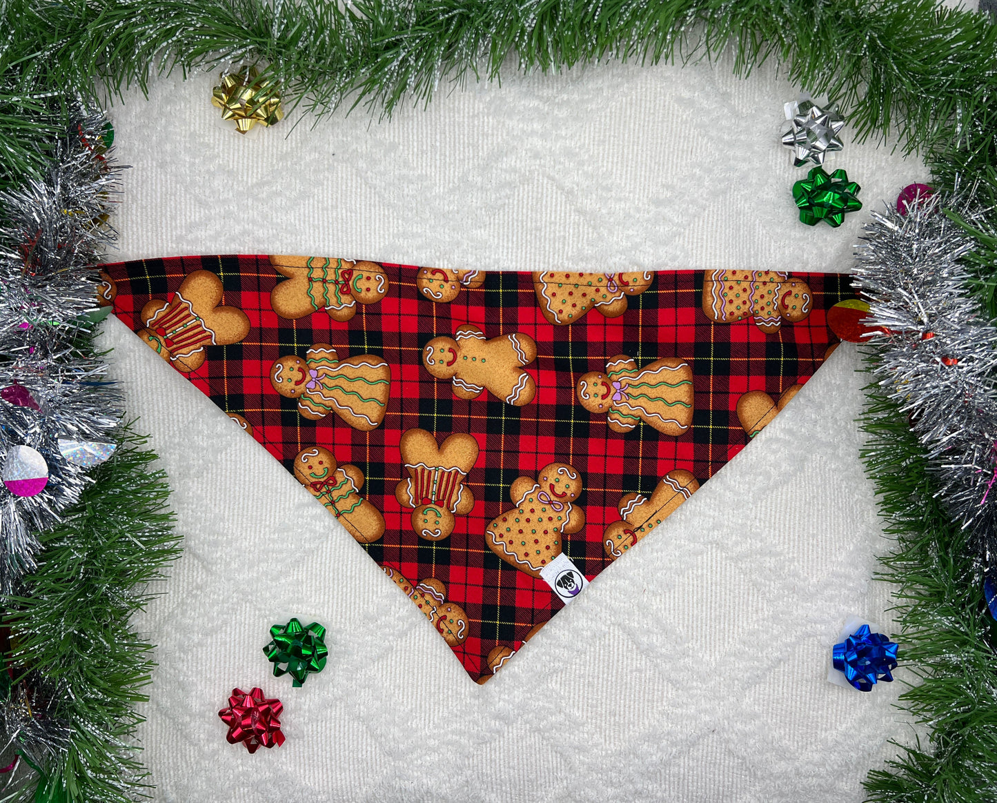 Gingerbread Plaid Bandana