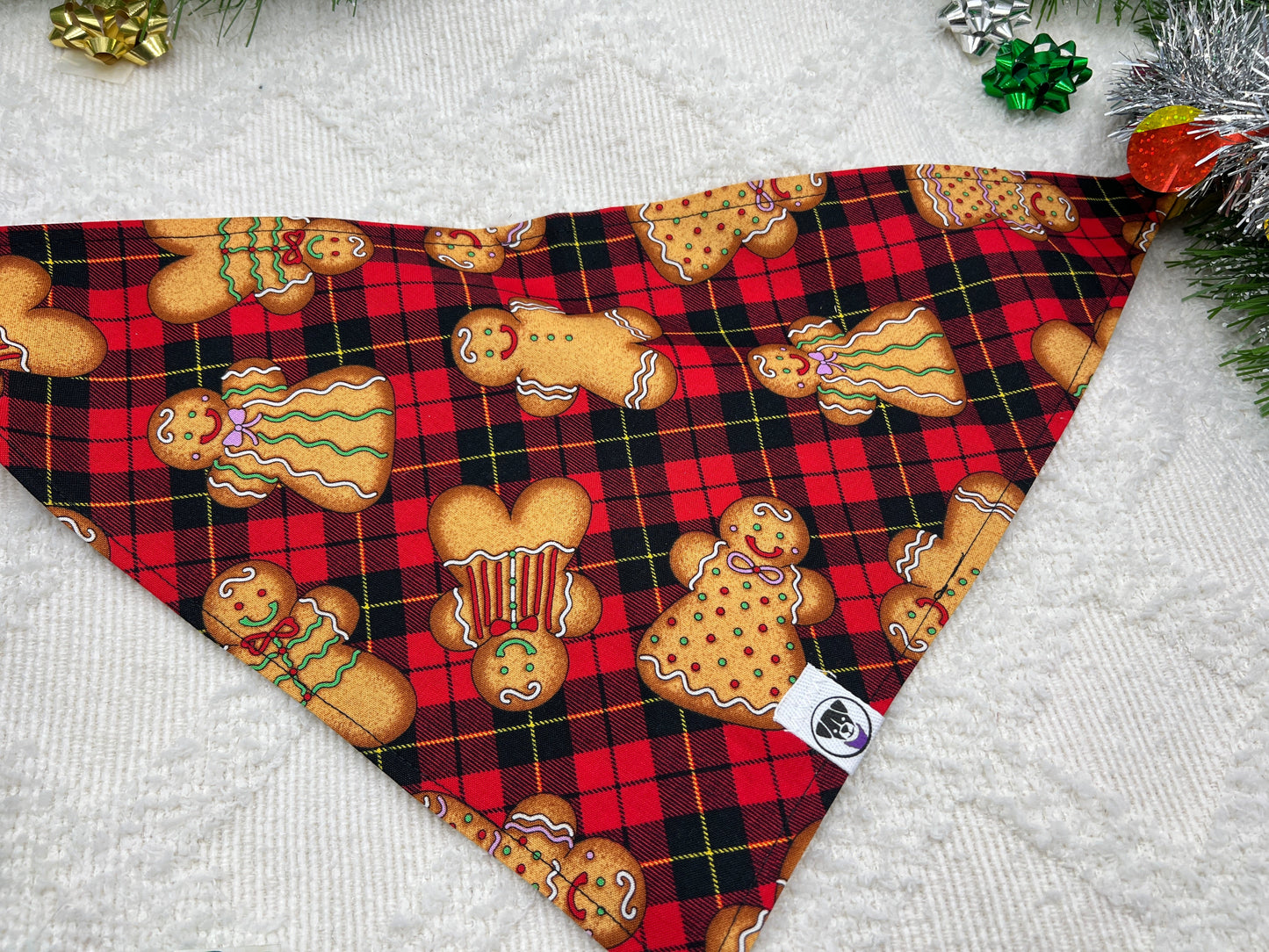 Gingerbread Plaid Bandana