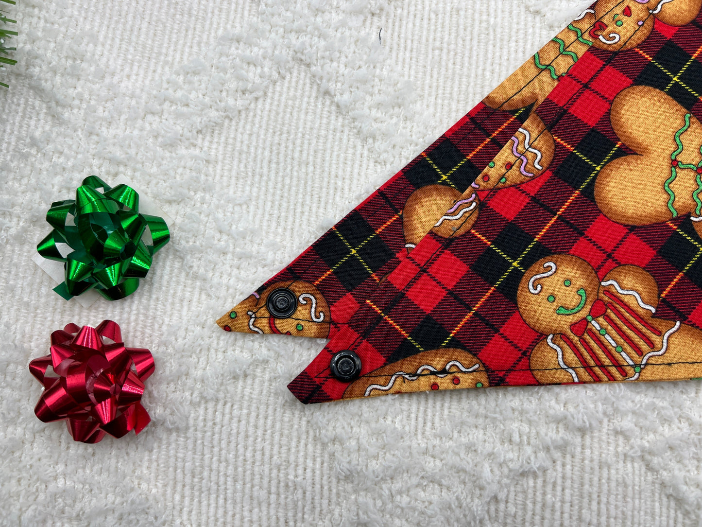Gingerbread Plaid Bandana