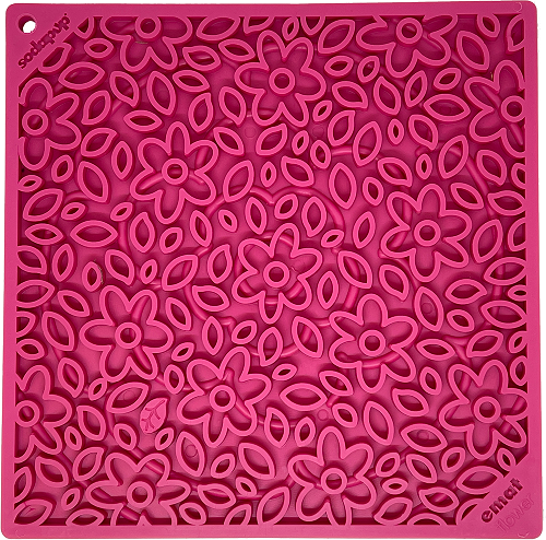 Flower Power emat - Enrichment Lick Mat for Dogs and Cats | Flower Design | USA Made - Doot's Pet LLC Collars For A Cause