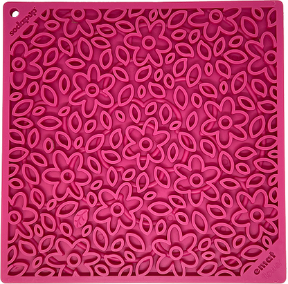 Flower Power emat - Enrichment Lick Mat for Dogs and Cats | Flower Design | USA Made - Doot's Pet LLC Collars For A Cause