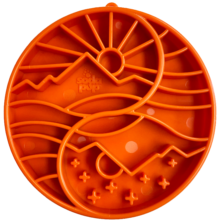 Sun and Moon eTray - Shallow Slow Feeder Dog Bowl for Enrichment | USA Made - Doot's Pet LLC Collars For A Cause