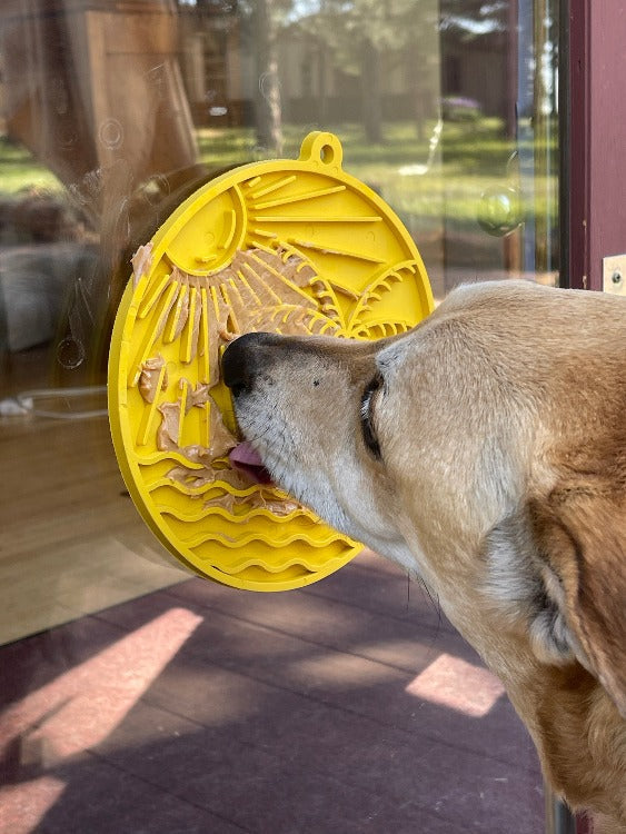 Sun n' Sea eMat - Enrichment Lick Mat For Dogs and Cats - With Suction Cups - Beach Design | USA Made - Doot's Pet LLC Collars For A Cause