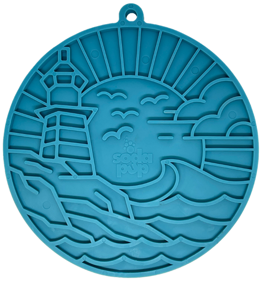 Lighthouse eMat - Enrichment Lick Mat For Dogs and Cats - With Suction Cups | USA Made - Doot's Pet LLC Collars For A Cause