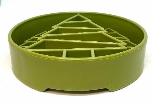 Pine Tree Christmas eBowl Deep Slow Feeder Dog Bowl for Enrichment | USA Made - Doot's Pet LLC Collars For A Cause