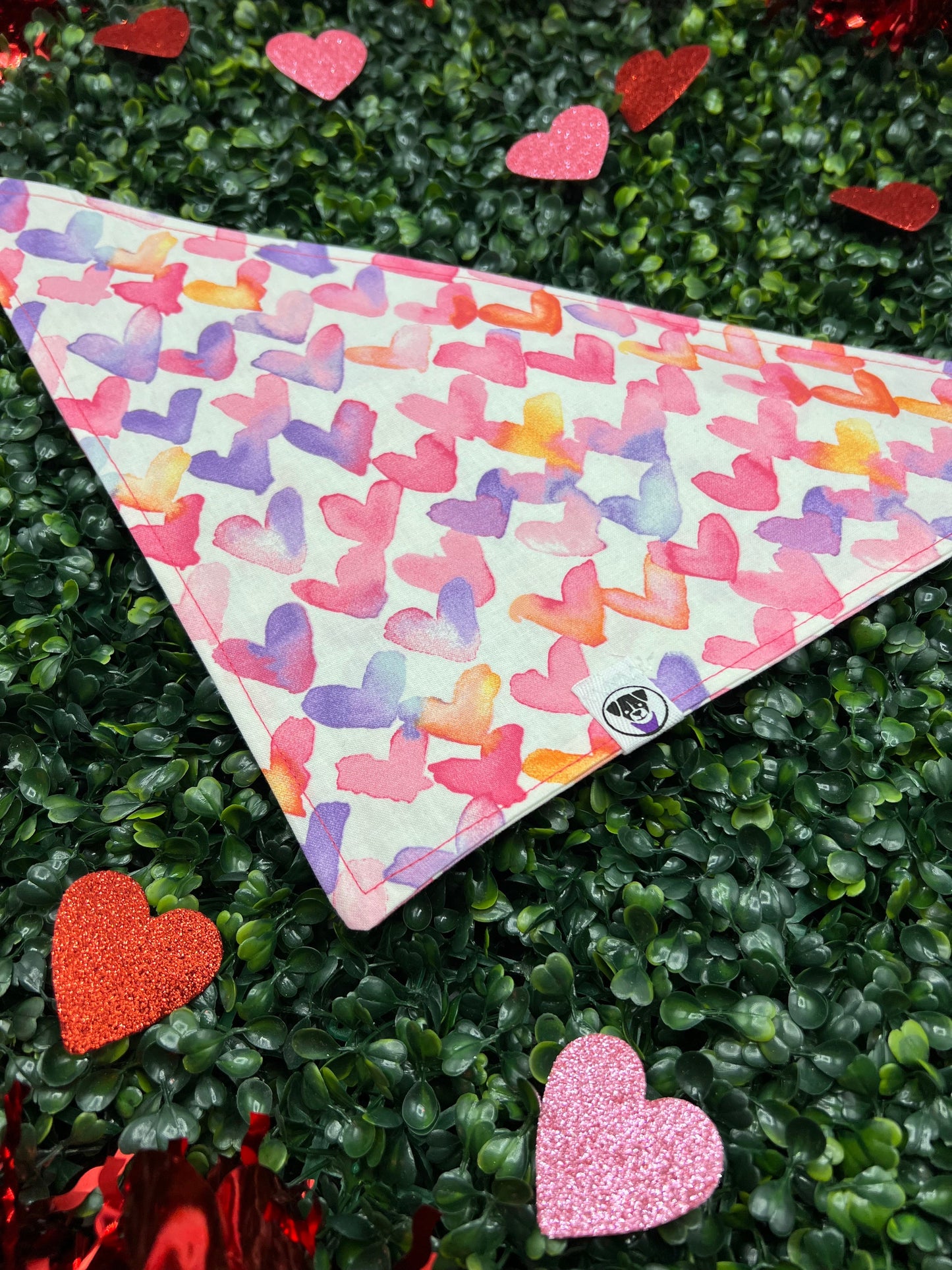 Watercolor Hearts Bandana