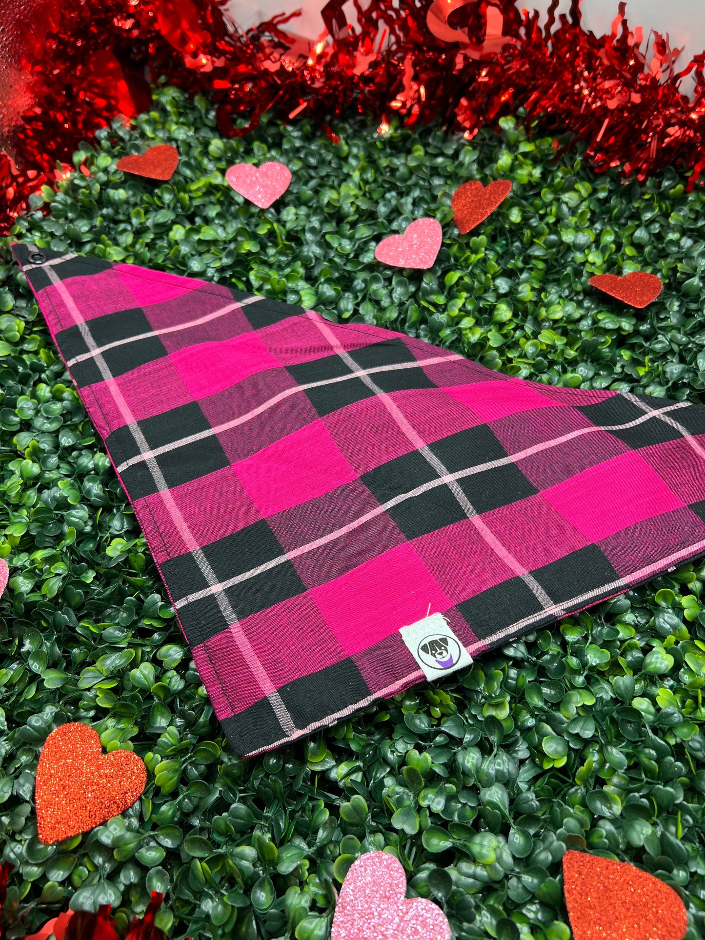 Pink Plaid Bandana