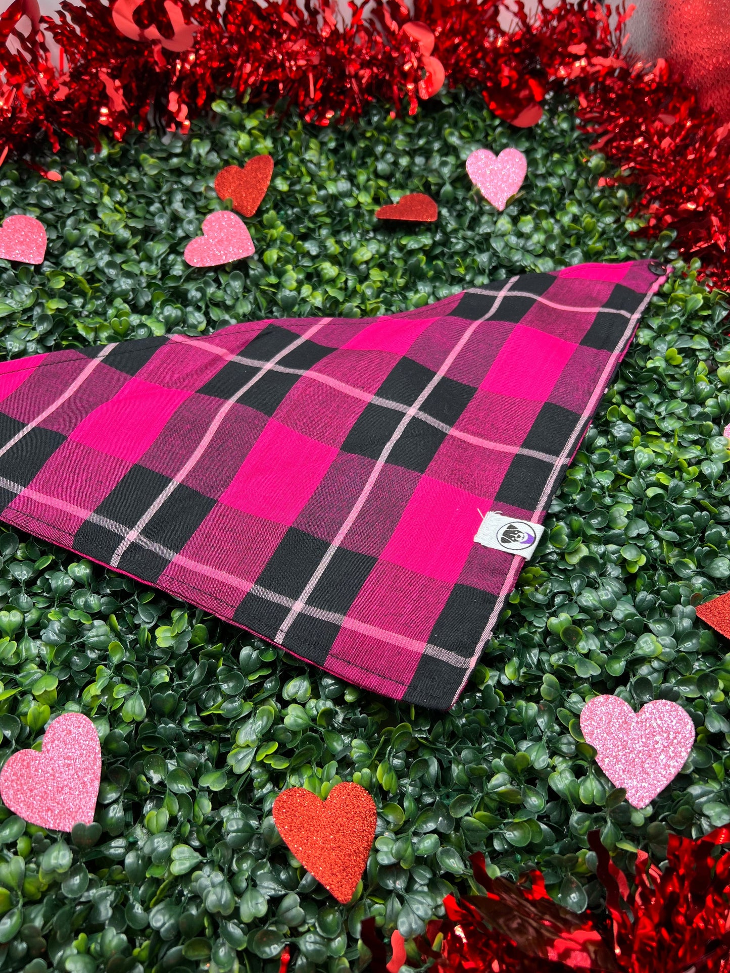 Pink Plaid Bandana