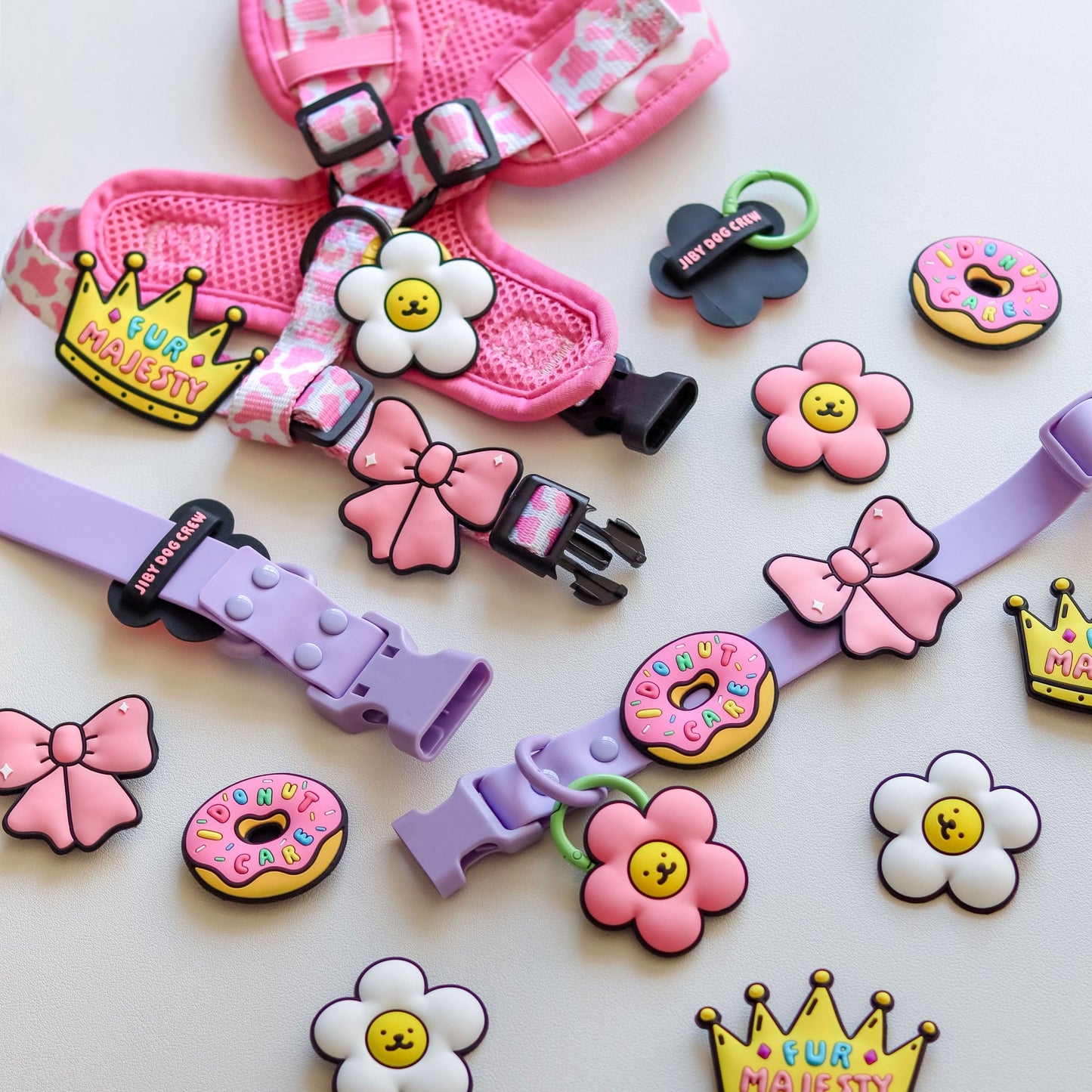 Ribbon Pink Jiby Dog Charm