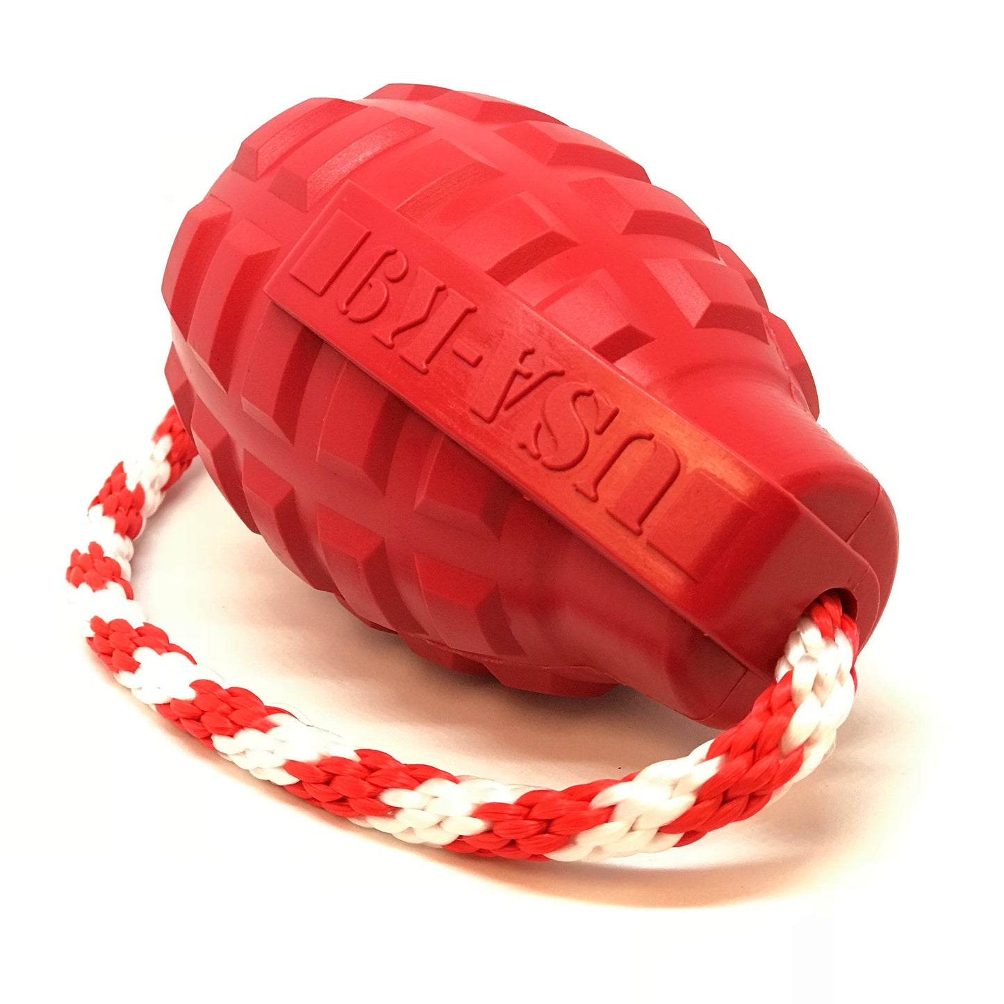 USA-K9 Grenade Shaped Durable Rubber Chew Toy, Treat Dispenser, Reward Toy, Tug Toy, and Retrieving Toy - Doot's Pet LLC Collars For A Cause