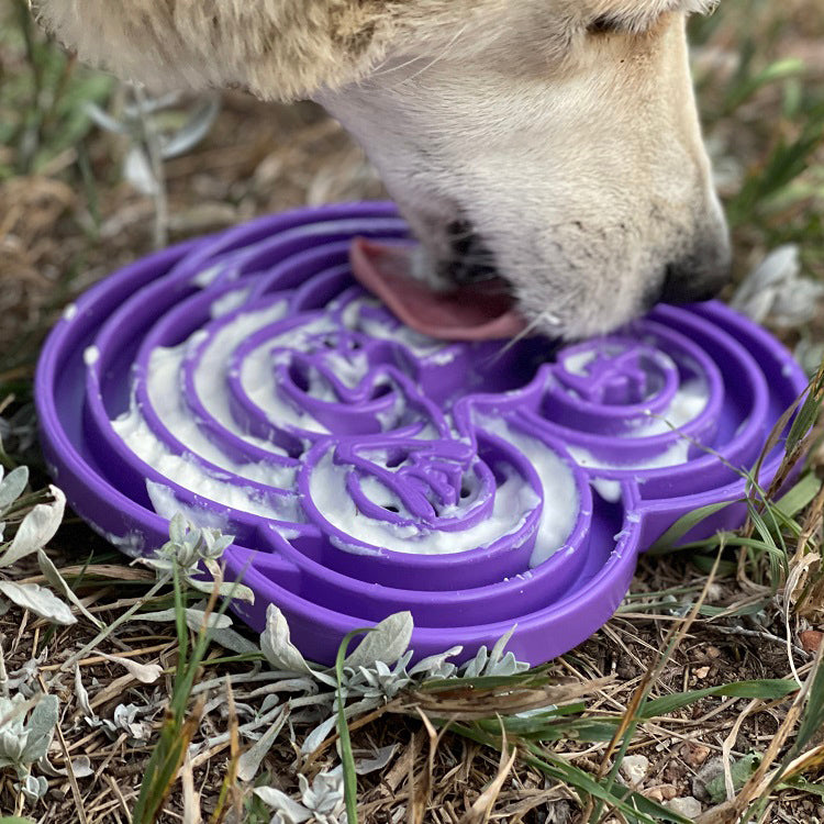 Water Frog eTray - Shallow Slow Feeder Dog Bowl for Enrichment | USA Made - Doot's Pet LLC Collars For A Cause