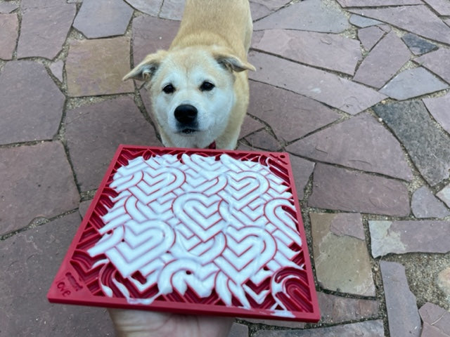 Love eMat - Enrichment Lick Mat for Dogs and Cats| Heart Design | SodaPup - Doot's Pet LLC Collars For A Cause