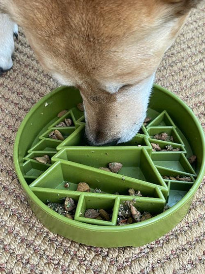 Pine Tree Christmas eBowl Deep Slow Feeder Dog Bowl for Enrichment | USA Made - Doot's Pet LLC Collars For A Cause