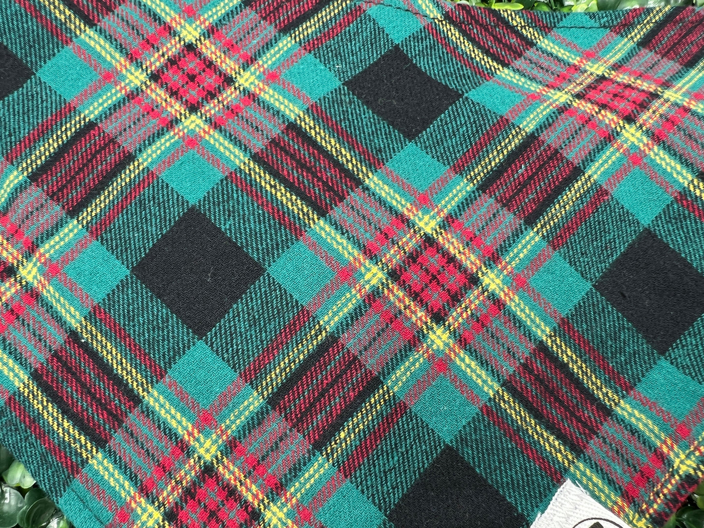Teal and Red Flannel Bandana
