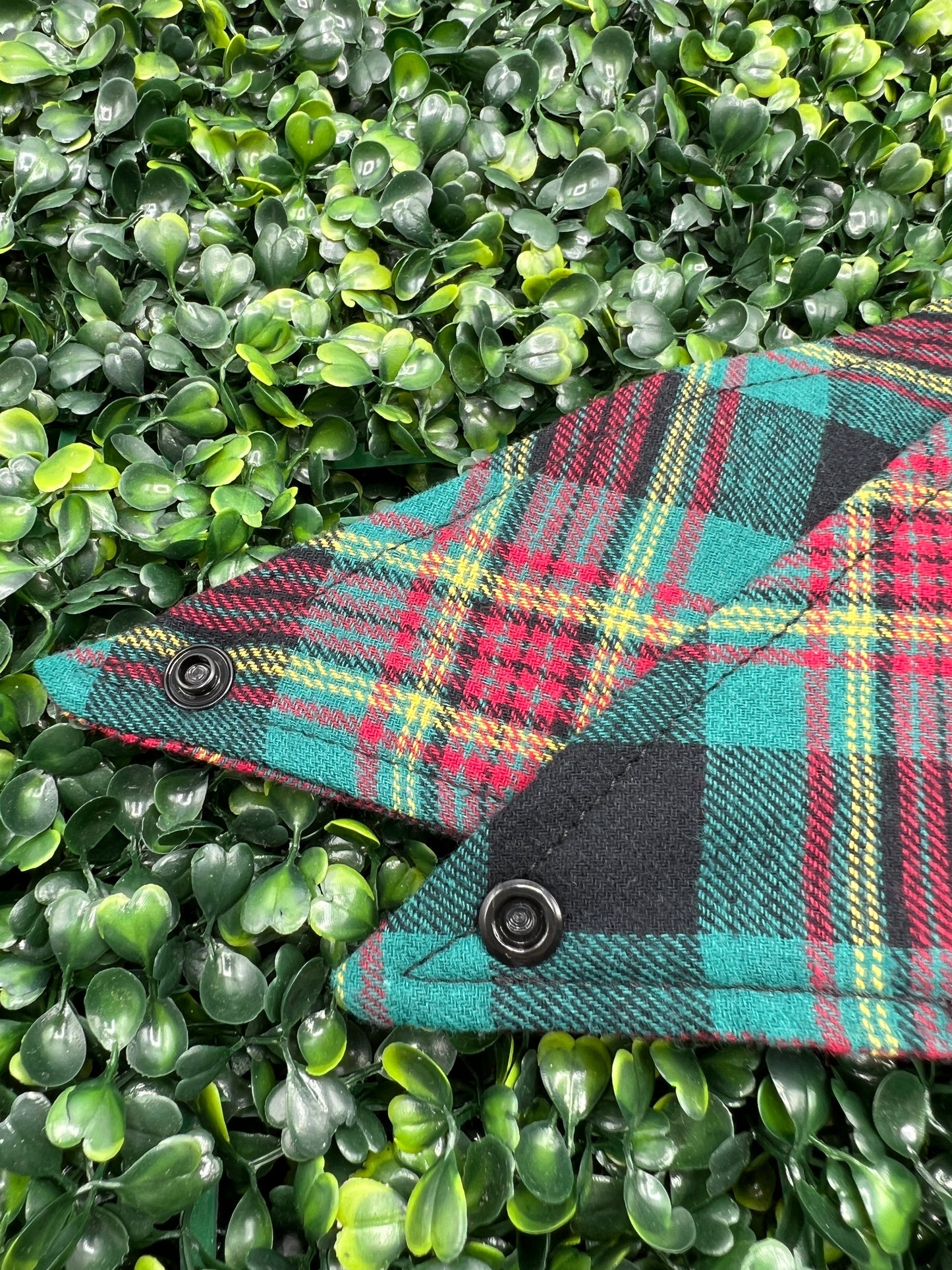 Teal and Red Flannel Bandana