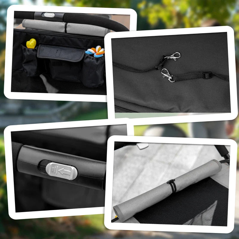 One-Click Foldable Stroller for Large Medium Small Dogs, Pet, Cats with Storage - Doot's Pet LLC Collars For A Cause