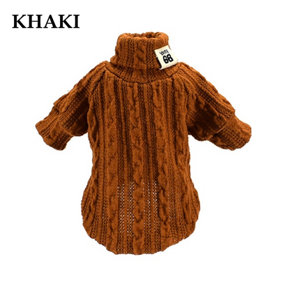 Winter Warm Knitted Turtleneck Sweater for Small Dogs or Cats