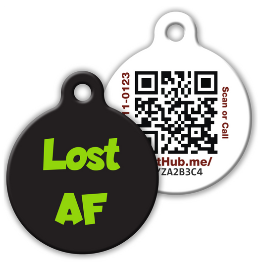 QR ID Pet Tag - Lost AF - Doot's Pet LLC Collars For A Cause