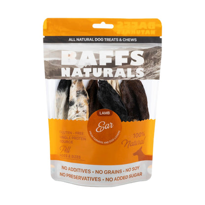 BAFFS NATURALS All-Natural Premium Lamb Ear Dog Chews – (3.5oz Bag) - Doot's Pet LLC Collars For A Cause