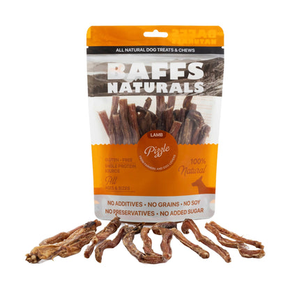 BAFFS NATURALS All-Natural Premium Lamb Pizzle Dog Chews – (8oz Bag) - Doot's Pet LLC Collars For A Cause