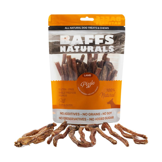 BAFFS NATURALS All-Natural Premium Lamb Pizzle Dog Chews – (8oz Bag) - Doot's Pet LLC Collars For A Cause
