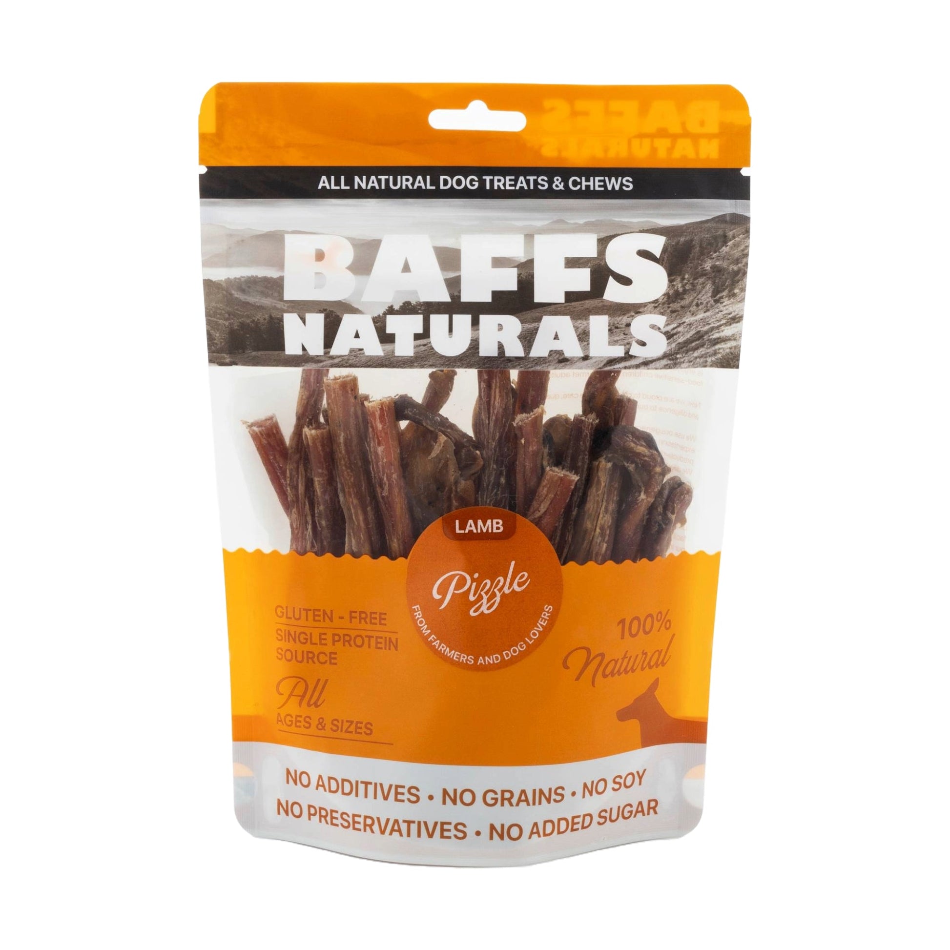 BAFFS NATURALS All-Natural Premium Lamb Pizzle Dog Chews – (8oz Bag) - Doot's Pet LLC Collars For A Cause