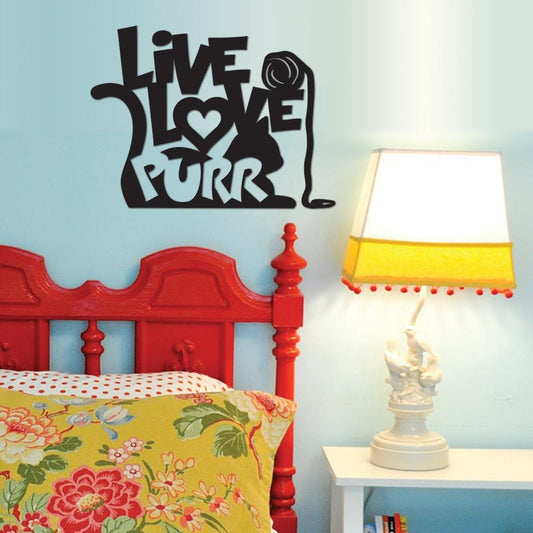 Live, Love, Purr - Metal Wall Art/Décor