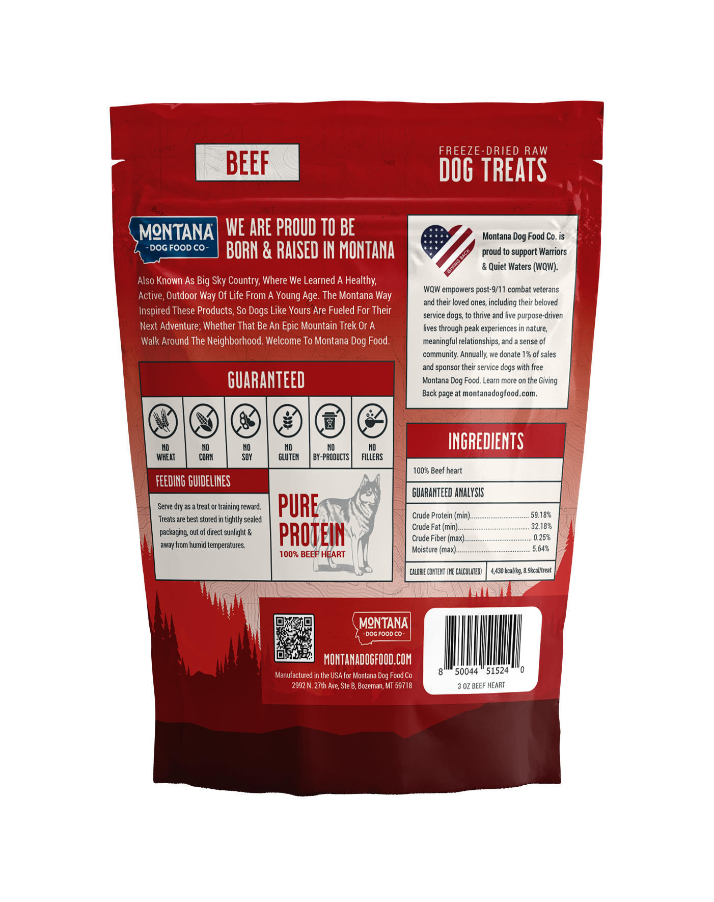 Beef Heart Freeze-dried Raw Trail Snacks (Treats) for Dogs 3oz - Doot's Pet LLC Collars For A Cause