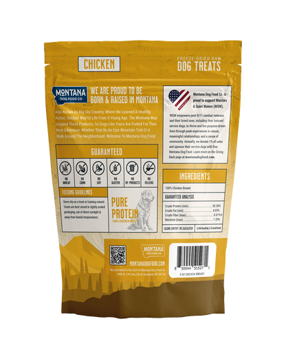 Chicken Breast Freeze-Dried Raw Trail Snacks (Treats) for Dogs 3oz - Doot's Pet LLC Collars For A Cause