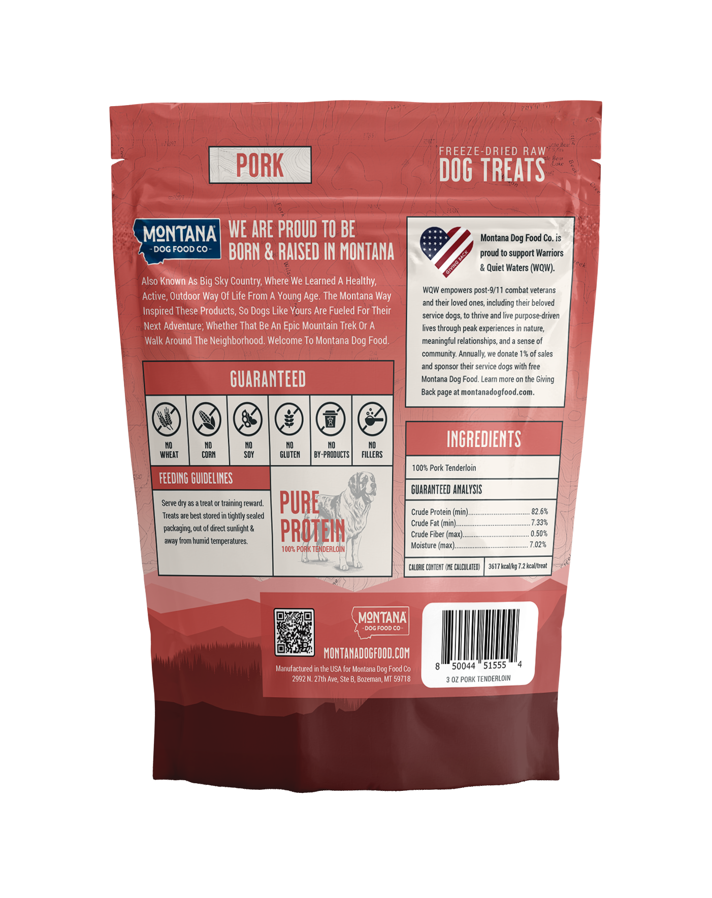 Pork Tenderloin Freeze-dried Raw Trail Snacks (Treats) for Dogs 3oz - Doot's Pet LLC Collars For A Cause