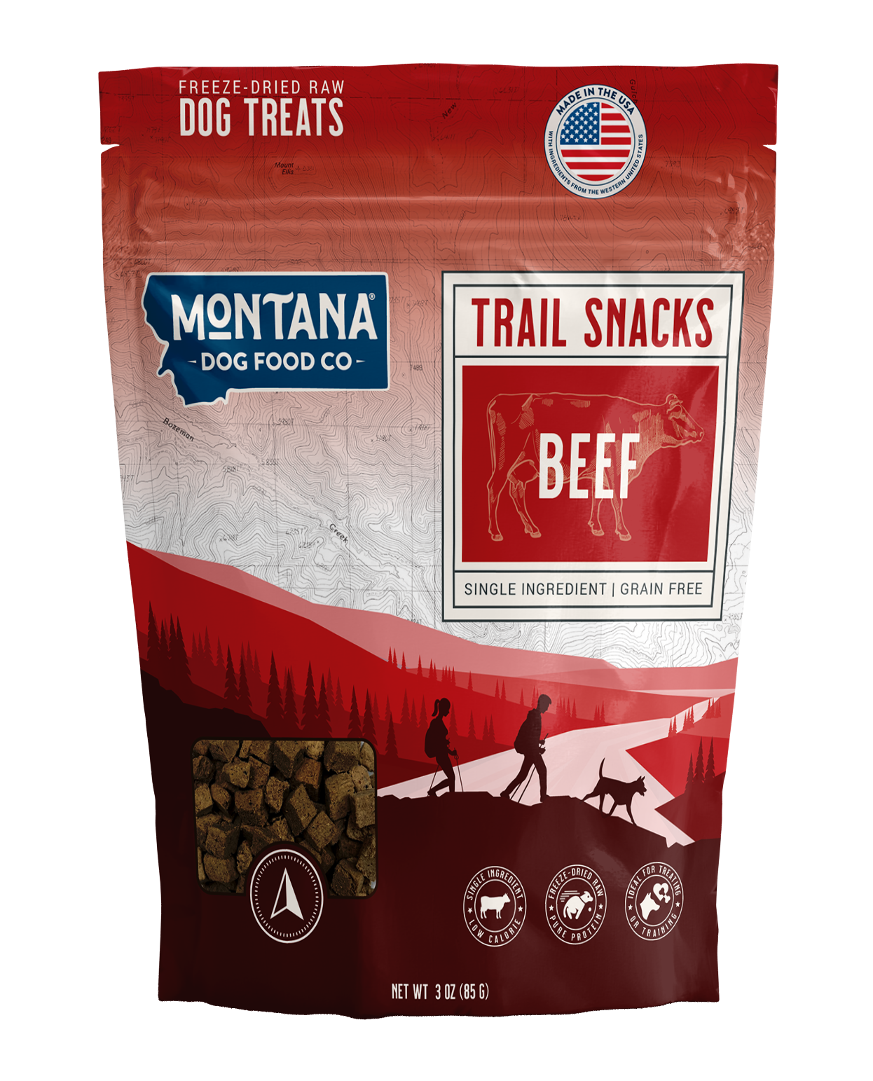 Beef Heart Freeze-dried Raw Trail Snacks (Treats) for Dogs 3oz - Doot's Pet LLC Collars For A Cause