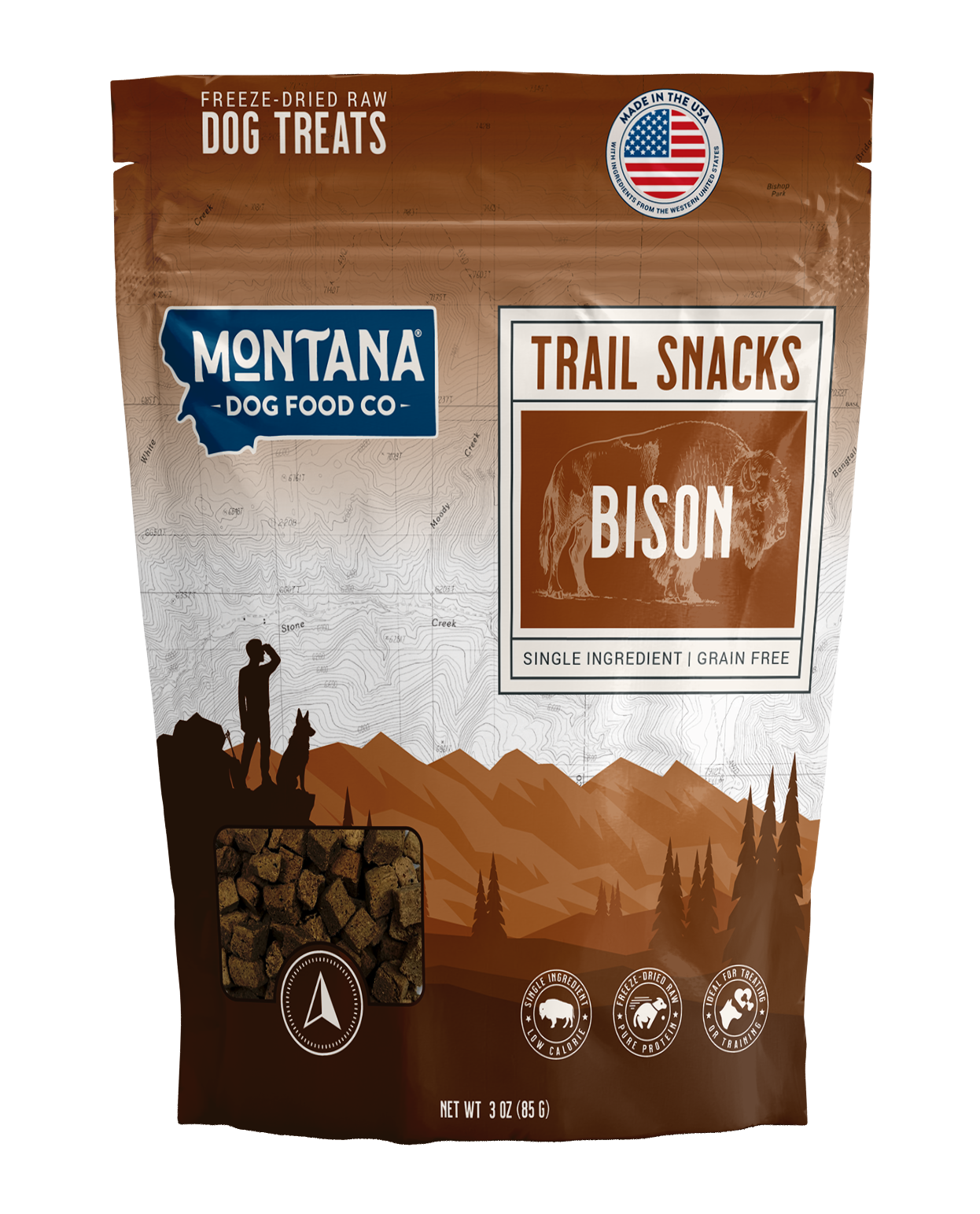 Bison Liver Freeze-Dried Raw Trail Snacks (Treats) for Dogs 3oz - Doot's Pet LLC Collars For A Cause